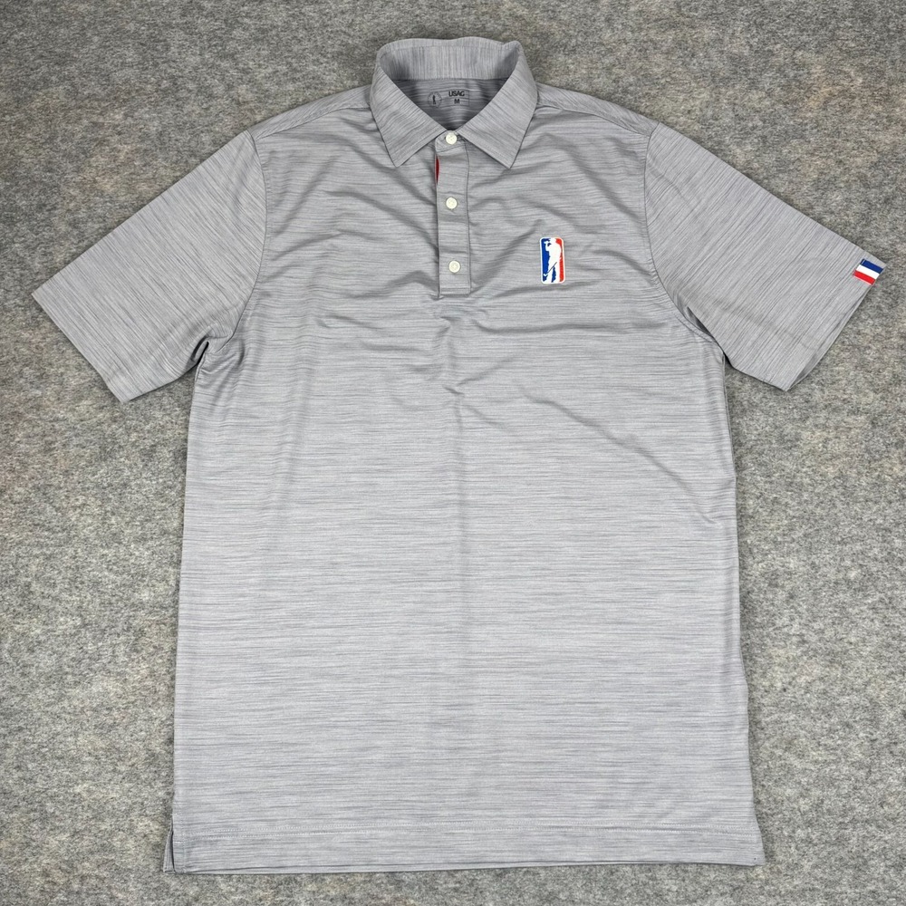 USAG U Suck At Golf Polo Shirt Gray Mens Medium M